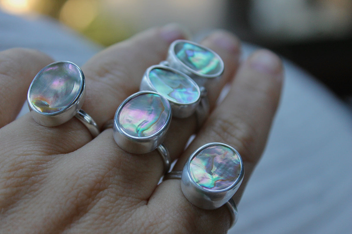 Double Abalone Ring 7