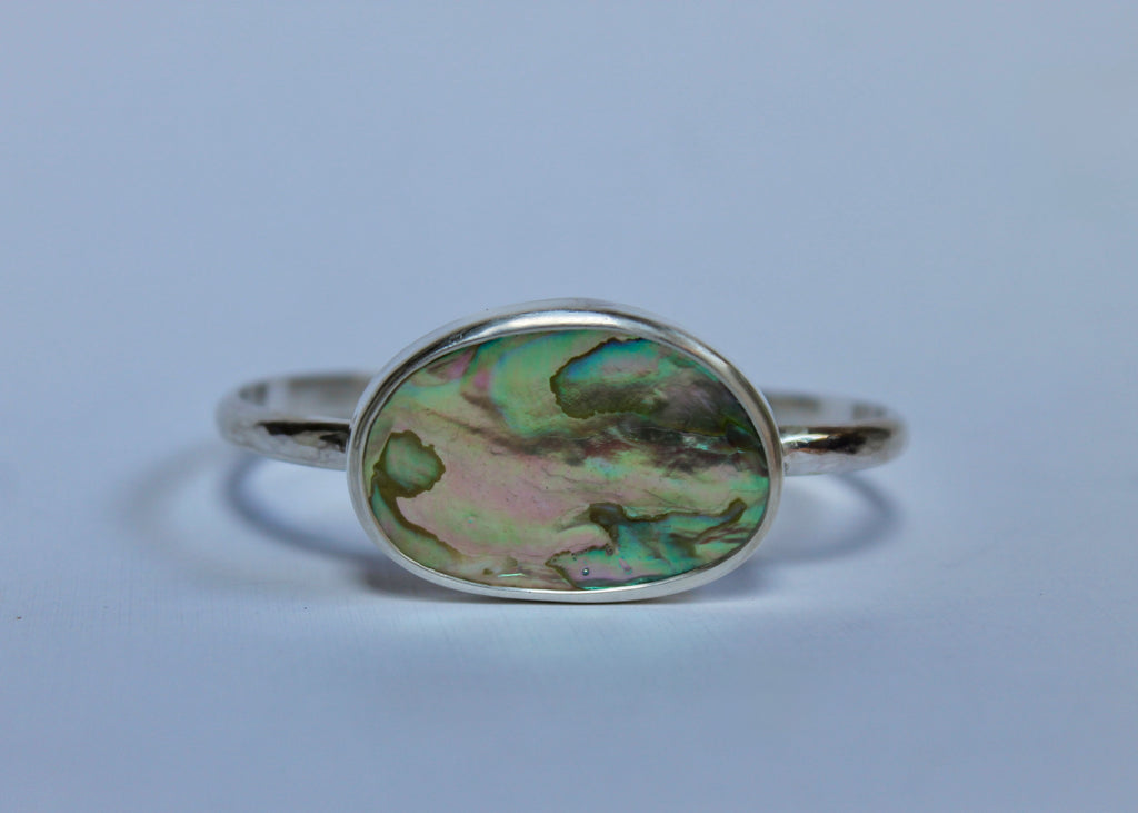 Hammered Abalone Cuff