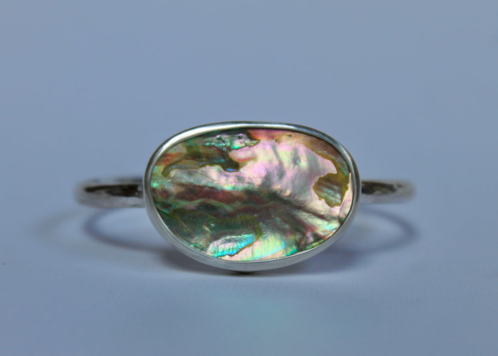 Hammered Abalone Cuff