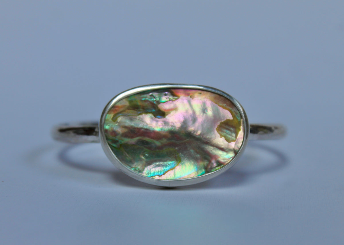 Hammered Abalone Cuff