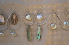 Abalone Drop Hammered Hoop
