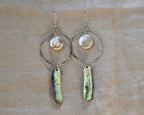 Abalone Drop Hammered Hoop
